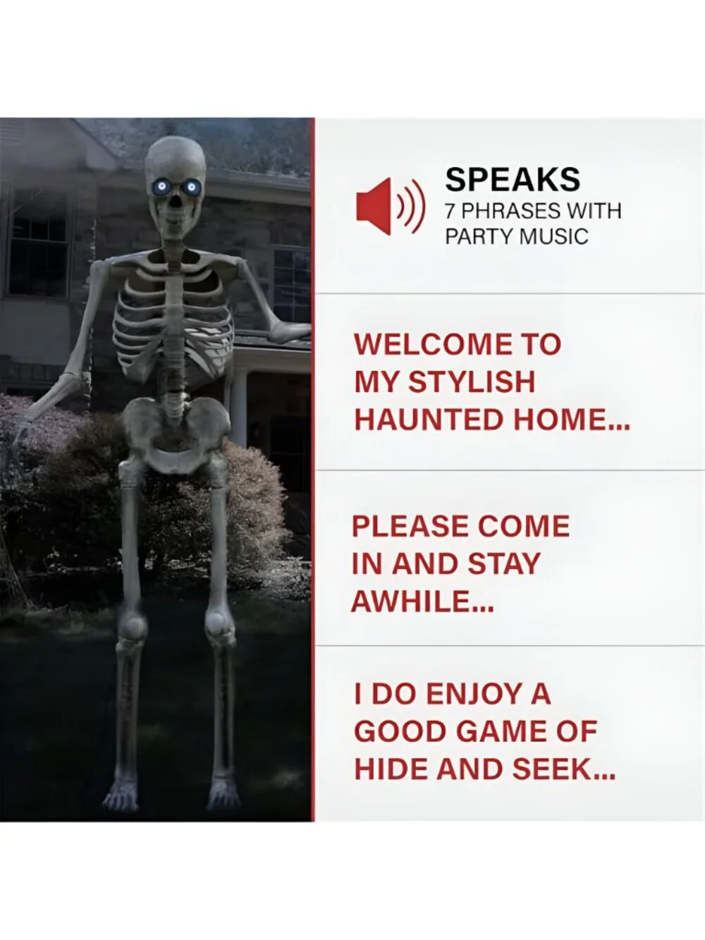 8.0-Ft. Motion-Activated Towering Skeleton Animatronic